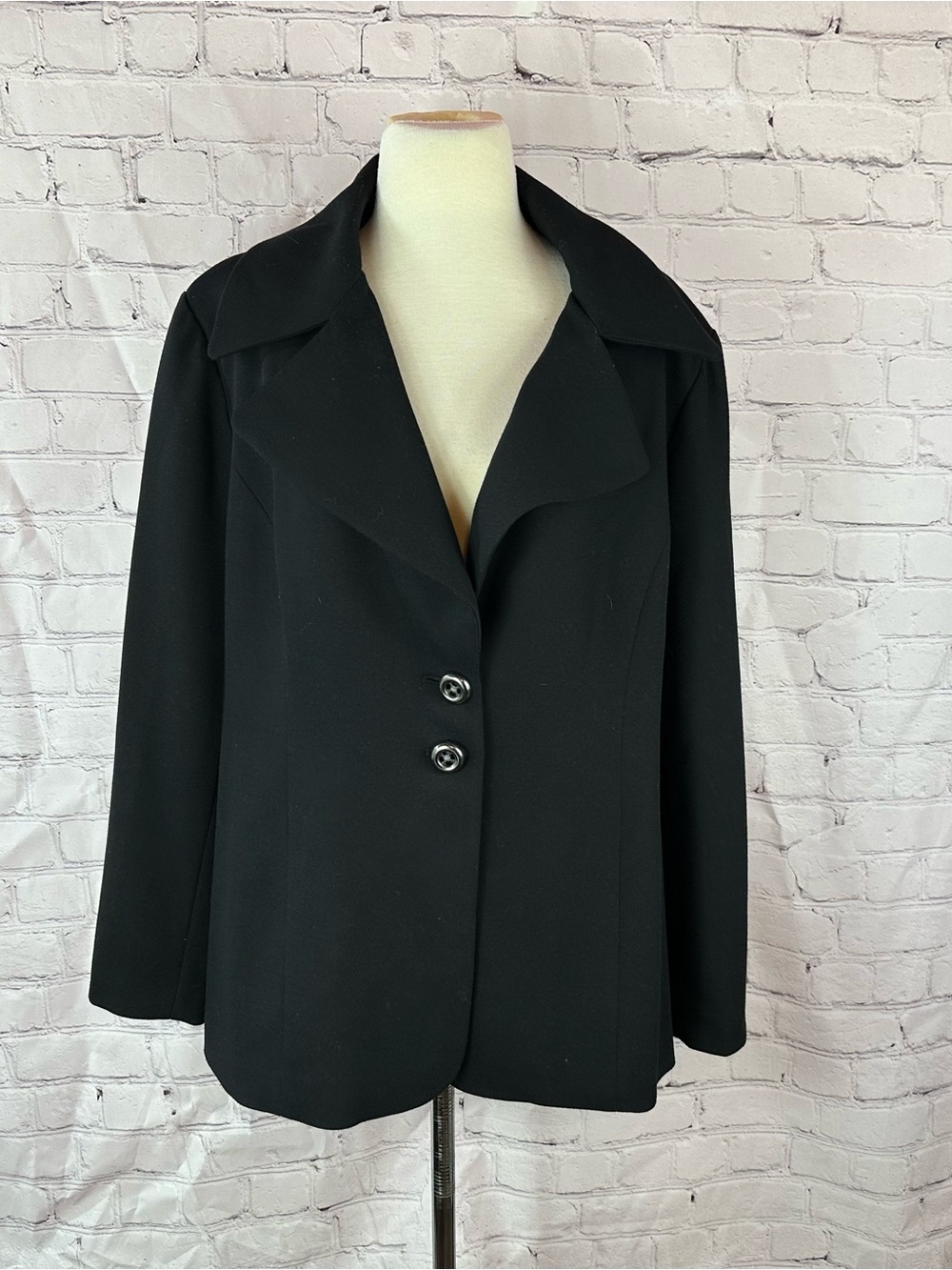 Coldwater Creek Black Blazer Jacket Women 20-22 office minimalist layering